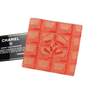 Chanel Wallet Purse Bifold New travel line Red Woman unisex Authentic Used T3038 - Picture 1 of 6