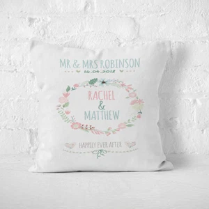 Personalised Cushion Pillow Case HAPPILY EVER AFTER Anniversary Wedding Gift - Picture 1 of 4