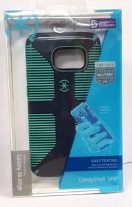 Speck CandyShell Grip Case for Samsung Galaxy S6 Edge Charcoal Grey/Dragon Green - Picture 1 of 2