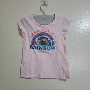 Vigoss Girls T Shirt : Size S 7/8 : Short Sleeve : As Magical as a Rainbow Pink - Picture 1 of 6