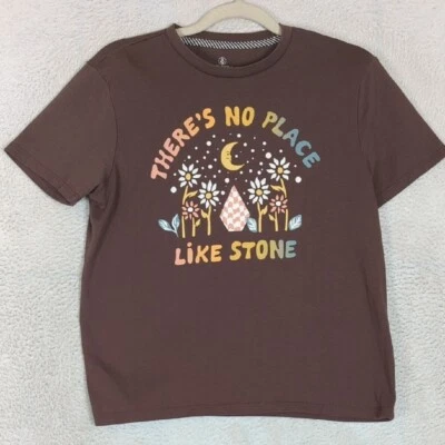 Volcom Junior's Brown There's No Place Like Stone Shirt Size M - Image 1 of 4
