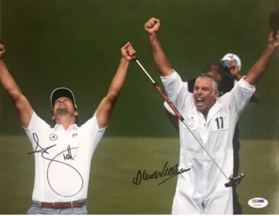 Adam Scott & Steve Williams Signed 2013 Masters 11X14 Photo PSA/DNA - Image 1 of 2
