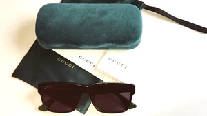 Brandneue quadratische schwarze Designer-Sonnenbrille für Herren von GUCCI mit charakteristischen Bügeln! - Bild 1 von 10