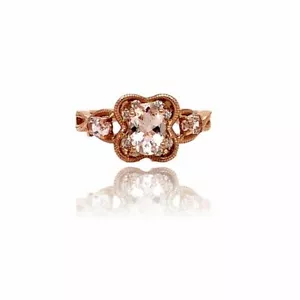 14K Rose Gold Morganite and Diamond Ring - Picture 1 of 2