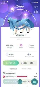 - Shiny Zacian - PTC have 80.000 stardust - Description - Picture 1 of 1