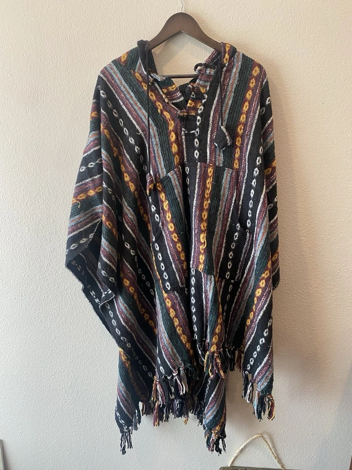 Осень осень моды ручной работы непальский разноцветный пончо большой сезонный износ - Изображение 1 из 4