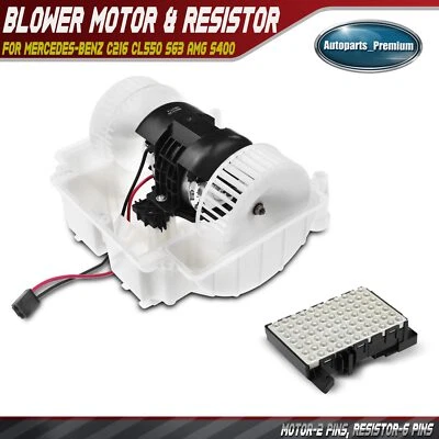 Front HVAC Blower Motor & Resistor Kit for Mercedes-Benz C216 CL550 S63 AMG S400 - Image 1 of 4