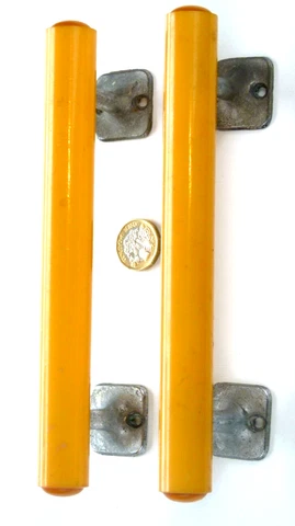 PAIR RARE AMBER/BUTTERSCOTCH BAKELITE ART DECO DOOR PULL HANDLES 1930s-50s [AF] Cover