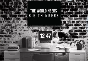 The world needs big thinkers Canvas Print Motivation inspiration Quote apple - Picture 1 of 1