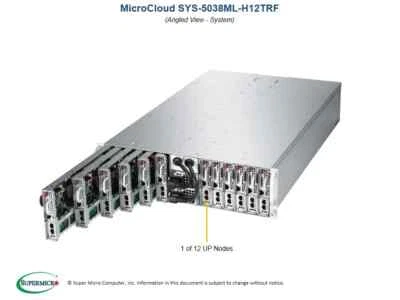 Supermicro SYS-5038ML-H12TRF 3U 12-Node Barebones Server NEW IN STOCK 5 Year Wty - Image 1 of 4