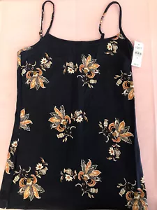 Loft Outlet Tank Top. Navy with Floral Design. Adjustable Straps. Size XS. NWT - Picture 1 of 6