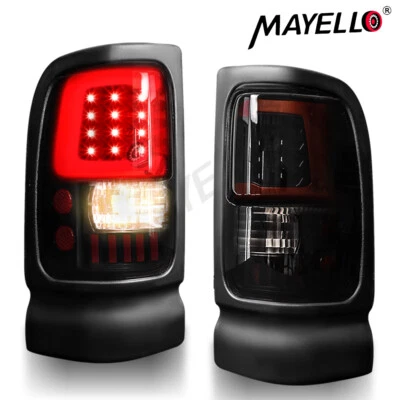 Para 94-01 02 Dodge Ram 1500 2500 3500 Negro LED Luces Traseras Tubo Lámpara Freno Trasera Foto 1 de 4