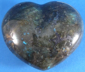 2-1/4" Labradorite Heart Madagascar 91g Reiki Healing Blue Gold Green Flash - Picture 1 of 5