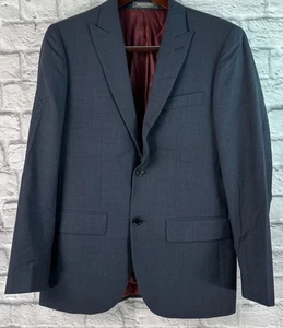 Indochino Men's Wool Blue 2 PC Suit 38 Regular 34x32 Peak Lapel - Picture 1 of 11