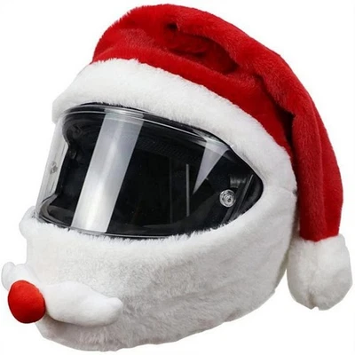 Christmas Helmet Cover Santa Claus Hat for Motorcycle Motorbike Xmas Helmet Case - Image 1 of 4