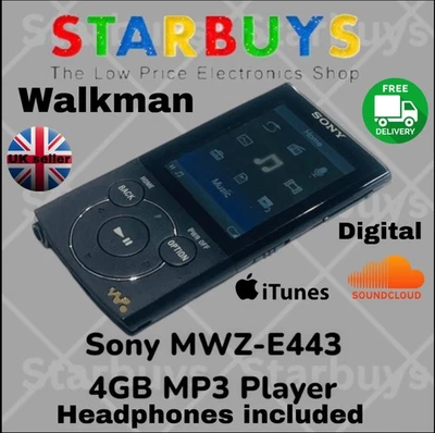 Sony Walkman NWZ-E443 4GB USB Small Portable Digital Music Media MP3 Player - Image 1 of 4
