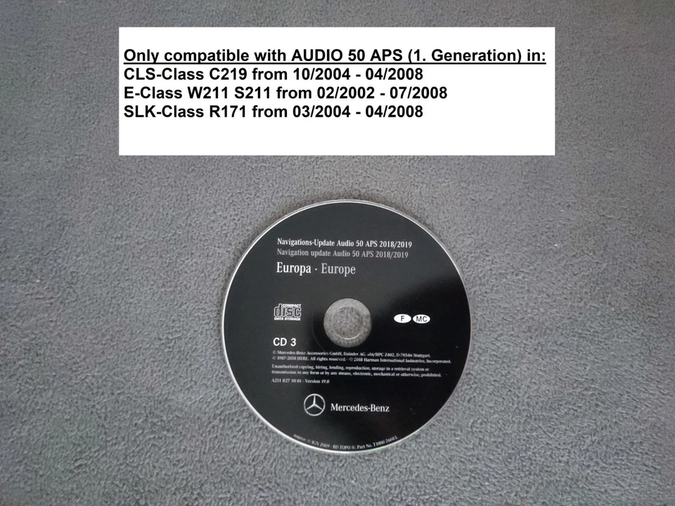 CD Navigation Mercedes AUDIO 50 APS NTG1 FRANCE FRANKREICH MONACO 2018/2019 - Bild 1 von 2