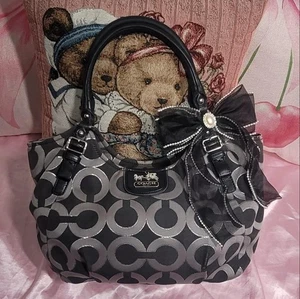 COACH Y2K 11' OP ART LUREX SIGNATURE C SHOULDER BAG - Picture 1 of 8