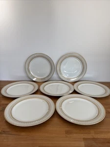 Set Of 7 Royal Scotland Dinner Plates RSZ5 Gold - Picture 1 of 9