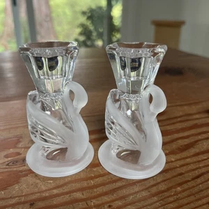 PartyLite Kristall Schwan Paar Kerzenhalter 24% Bleikristall #P0168 - Bild 1 von 6