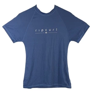 Rip Curl Womens Rash Guard Medium 12 Short Sleeve Blue Slade UPF 50 - Picture 1 of 9