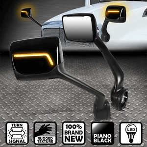 [SEQUENTIAL L-LED SIGNAL]FOR 11-21 KENWORTH T680 PETERBILT 579 SIDE HOOD MIRRORS - Picture 1 of 9