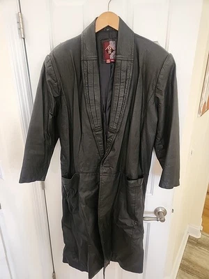 Chaqueta de cuero vintage G III para mujer gabardina chaqueta con almohadillas para el hombro mediana Foto 1 de 4