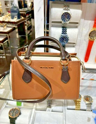 Michael Kors MK Marilyn Women Small Leather Messenger Bag Handbag Luggage Multi - Image 1 of 4