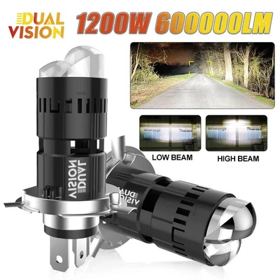 Mini lâmpadas LED para carro H4 feixe alto/baixo farol automático 1200W 600000LM lâmpadas turbo - Imagem 1 de 4