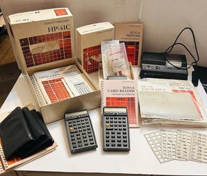 Vintage HP-41c Calculators Plus 82104a Card Reader And Printer - Picture 1 of 12
