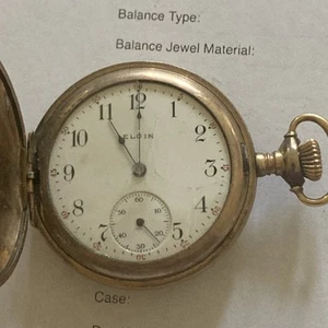 1909 ELGIN, Grade 286, Model 2, 6s, 7J, 10KGF Philadelphia Case, Not Working, NR - Picture 1 of 17