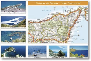 CARTOLINA SICILIA SPIAGGIA CAPO D'ORLANDO TINDARI ISOLA BELLA S.M.LA SCALA MARE - Imagen 1 de 1