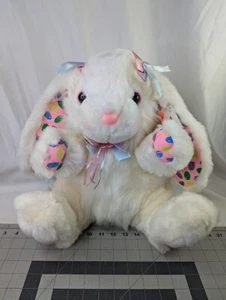 White Easter Bunny Rabbit Plush Jellybeans 14 Inch Dandee Int'l Stuffed Animal - Picture 1 of 14