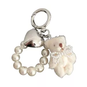 Heart Plush Bear Keychain Pendant Hangings Decoration Bag Backpack Charm - Picture 1 of 8