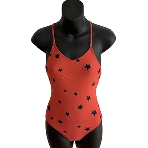 Gap Kids Girls Swimsuit Swimwear One Piece Large L 10 Red Star 4th July - Picture 1 of 6