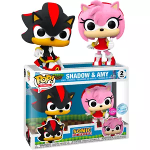 Sonic the Hedgehog - Shadow & Amy Flocked Pop! Vinyl Figure 2-Pack NEW FUN76789 - Picture 1 of 6