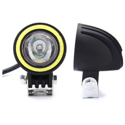 Motorcycle Driving Fog Lamp LED Work Light Shockproof With White Halo Ring - Image 1 of 4