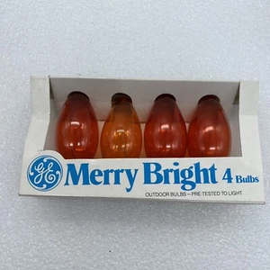 Vintage GE Merry Bright 120V W1 Christmas Replacement Outdoor Bulbs Orange - Picture 1 of 5
