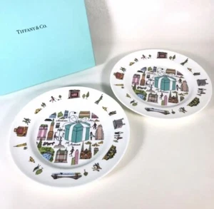 New Tiffany & Co. 5th Avenue Dessert Plate 2pcs Tableware Dish Japan Mint - Picture 1 of 9
