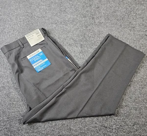 NWT Haggar Cool 18 Pro Dress Pant Mens Big 44x30 Gray Golf Classic Fit Stretch - Picture 1 of 12