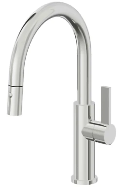 Grifo de cocina de caño bajo California Faucets en cromo pulido K51-102-FB-PC Foto 1 de 4