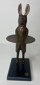 Vintage 1960s Brass Rabbit Sculpture Business Card Holder SPI San Francisco - Picture 1 of 9