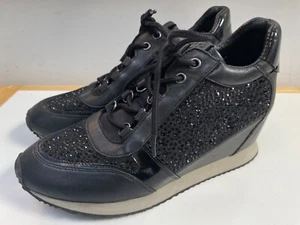 Scarpe da ginnastica ASH nere con zeppa UK 6 pelle strass gioiello scarpe con tacco EU 39 - Foto 1 di 11