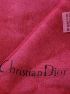 Vintage Christian Dior Red Two Tone Silk Rectangle Wrap Scarf  21 X 71" - Picture 1 of 9