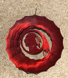 Vintage Spiral Washington Redskins Logo 11" Red Wind Spinner with Spinner Hook - Picture 1 of 6