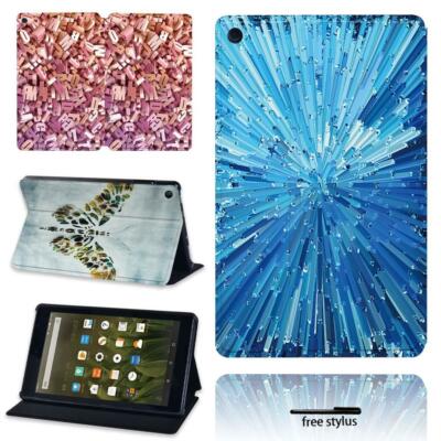 Custodia In Pelle PU Per Amazon Fire 7, HD 8, HD 10 – Con Supporto E Penna