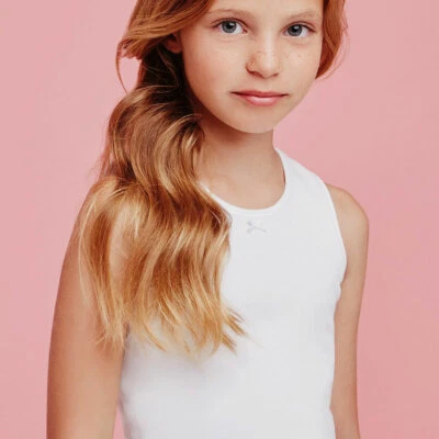 6 Canotte da bambina Ellepi a spalla larga in caldo cotone invernale art AI8221