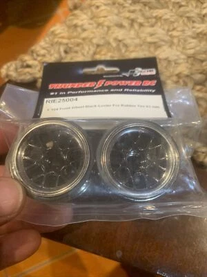 Thunder Power RIE2504 RC F104 Front Wheel Black Chrome For Tire 63m New - Image 1 of 4