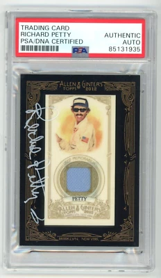 RICHARD PETTY Signed 2012 Topps Allen & Ginter RELIC Framed Mini Card - PSA - Image 1 of 2