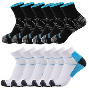 Compression Socks Ankle Support Running Sports Anti-Slip Crew Short Stockings - Picture 1 of 17